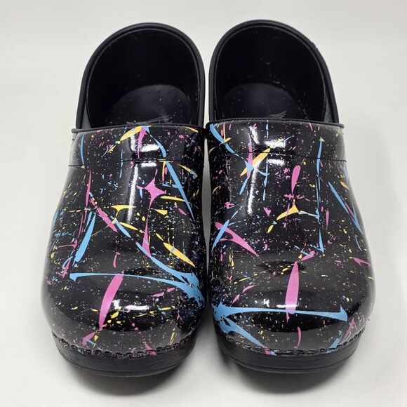 Dansko Womens Multi-Color Paint Splatter Professional Nursing Clogs Size EU 40 - Picture 7 of 12